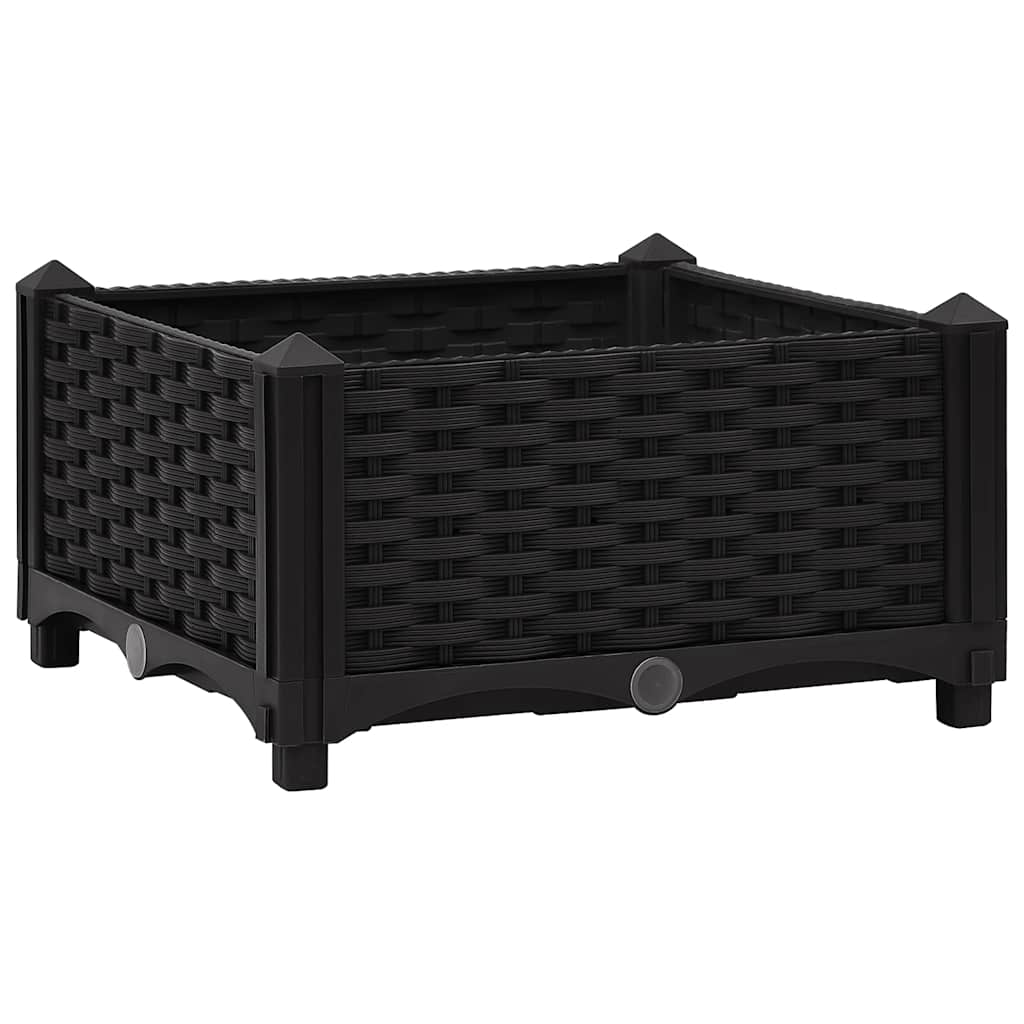 Raised Bed | Black | Polypropylene | Medium | Decorative Inlays