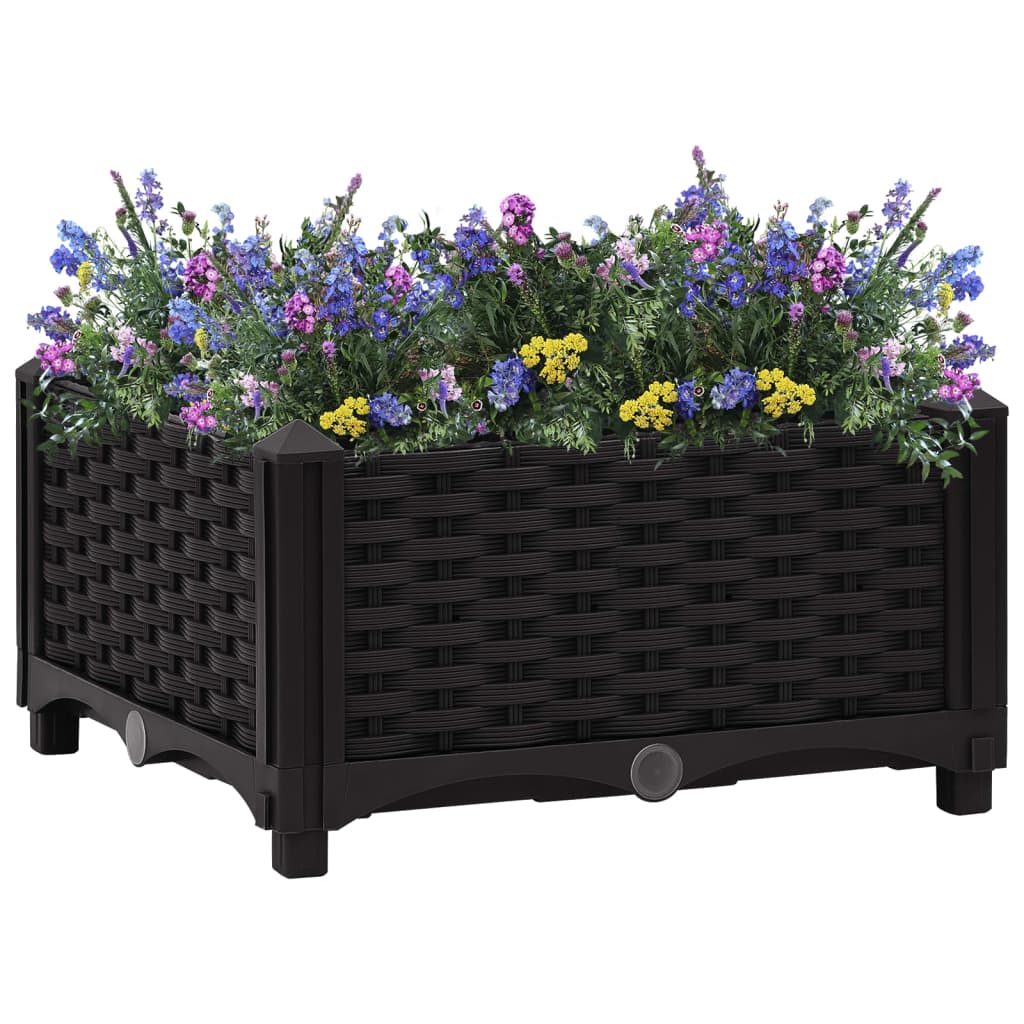 Raised Bed | Black | Polypropylene | Medium | Decorative Inlays