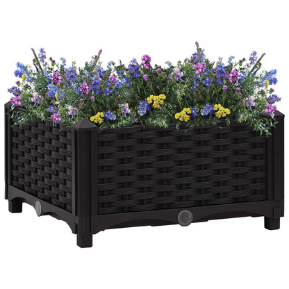 Raised Bed | Black | Polypropylene | Medium | Decorative Inlays
