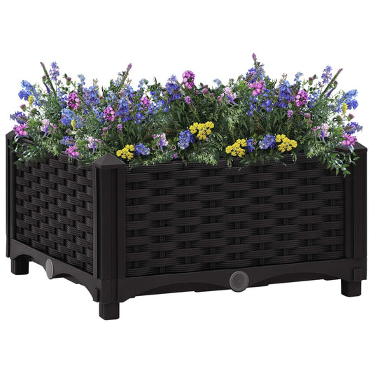 Raised Bed | Black | Polypropylene | Medium | Decorative Inlays