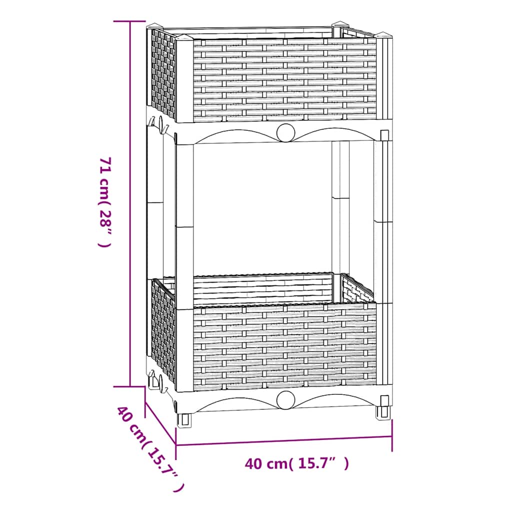 Raised Bed 40x40x71 cm Polypropylene