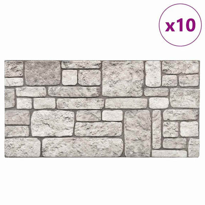 Wall Panels 10 pcs 100 x 50 cm Grey EPS Foam