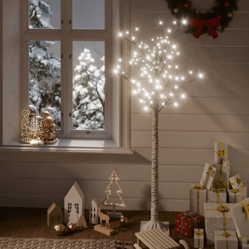 Christmas Tree 156 LEDs 1.5 m Cold White Willow Indoor Outdoor