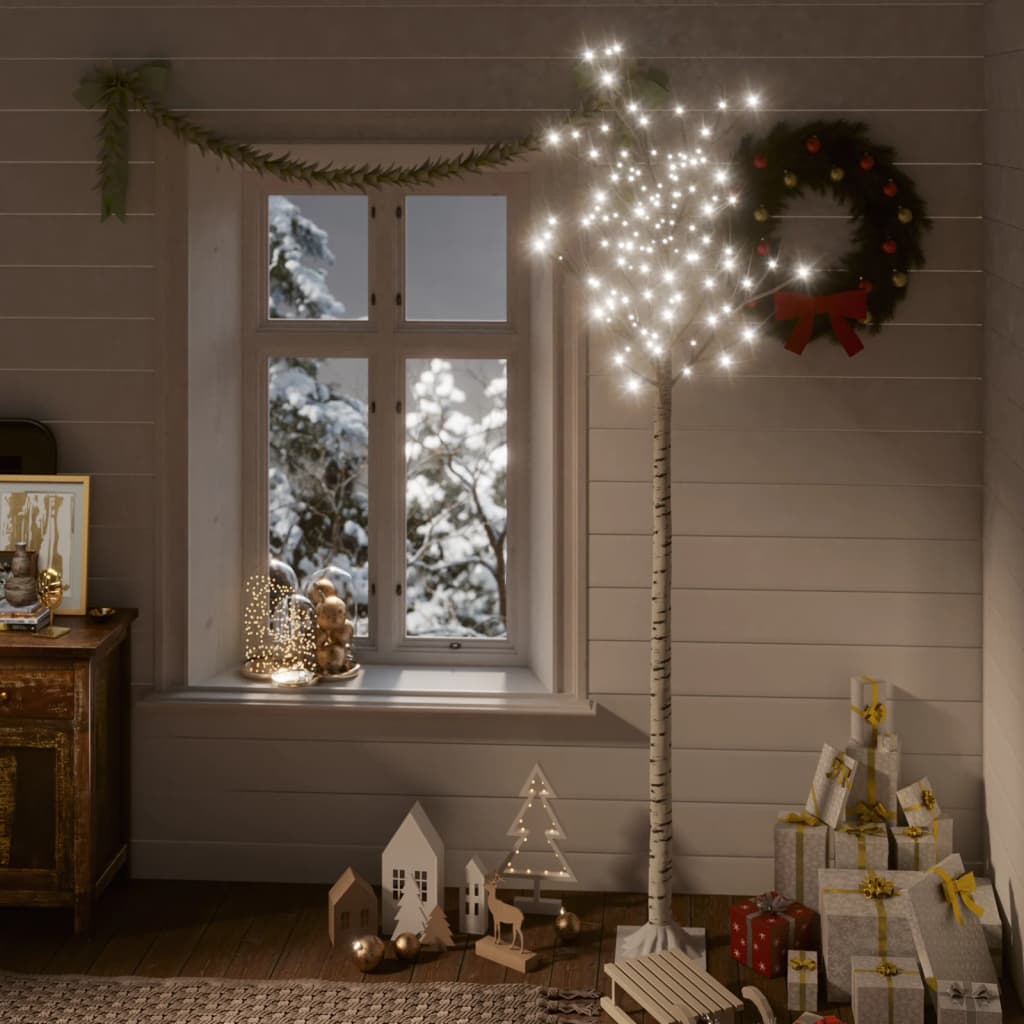 Christmas Tree 220 LEDs 2.2 m Cold White Willow Indoor Outdoor