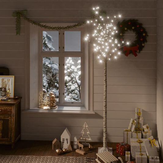 Christmas Tree 220 LEDs 2.2 m Cold White Willow Indoor Outdoor