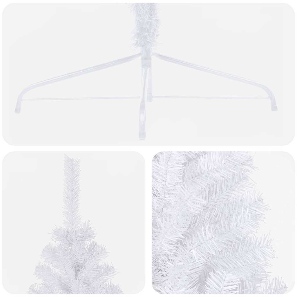 Artificial Half Pre-lit Christmas Tree Ball Set White 210 cm