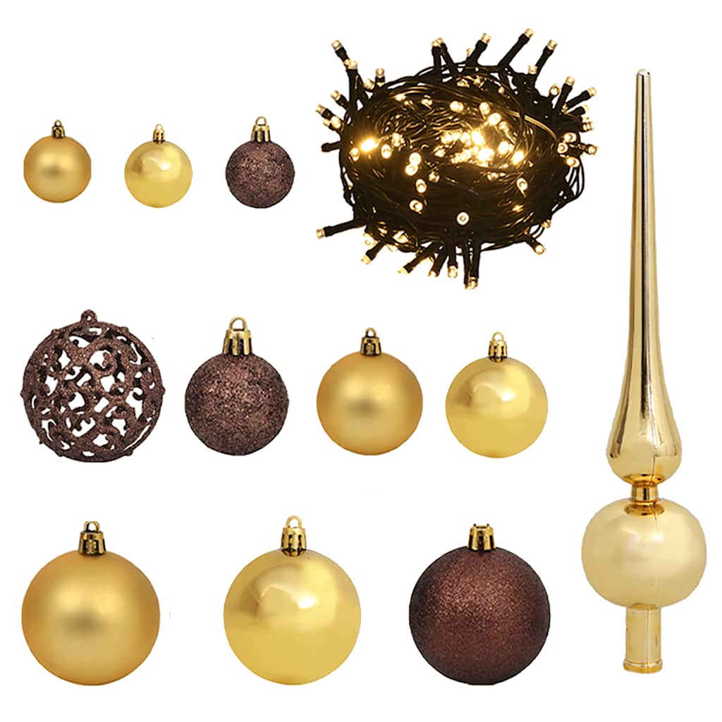 Artificial Pre-lit Christmas Tree with Ball Set White 180 cm PVC