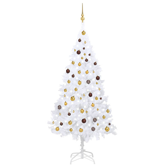 Artificial Pre-lit Christmas Tree with Ball Set White 210 cm PVC