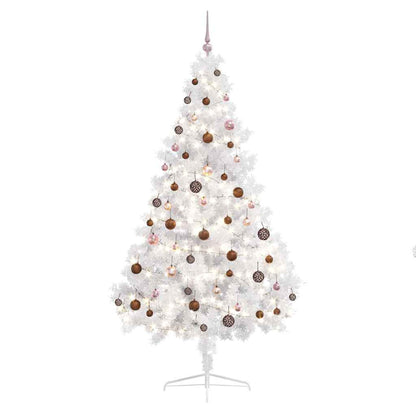 Artificial Half Pre-lit Christmas Tree with Ball Set White 180 cm