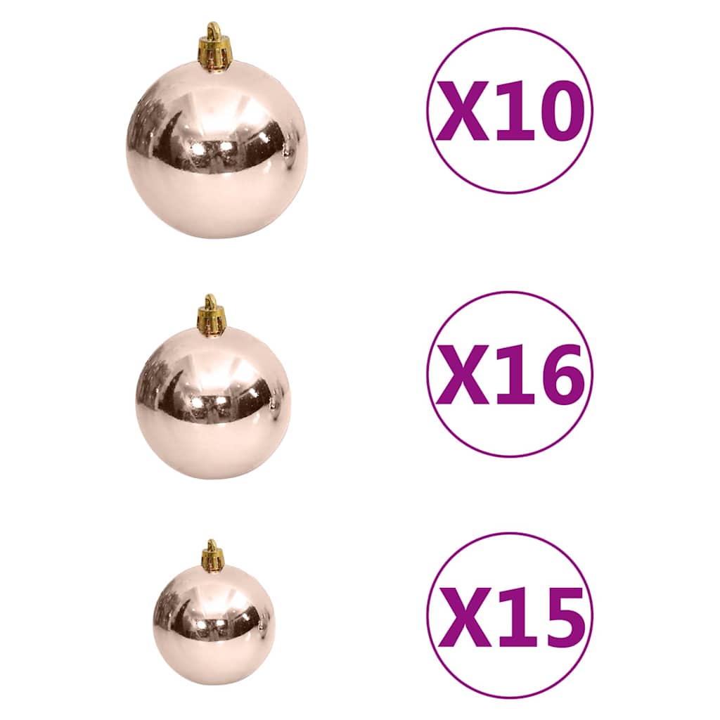 Artificial Half Pre-lit Christmas Tree with Ball Set White 180 cm