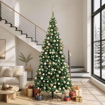 Artificial Pre-lit Christmas Tree with Ball Set L 240 cm Green
