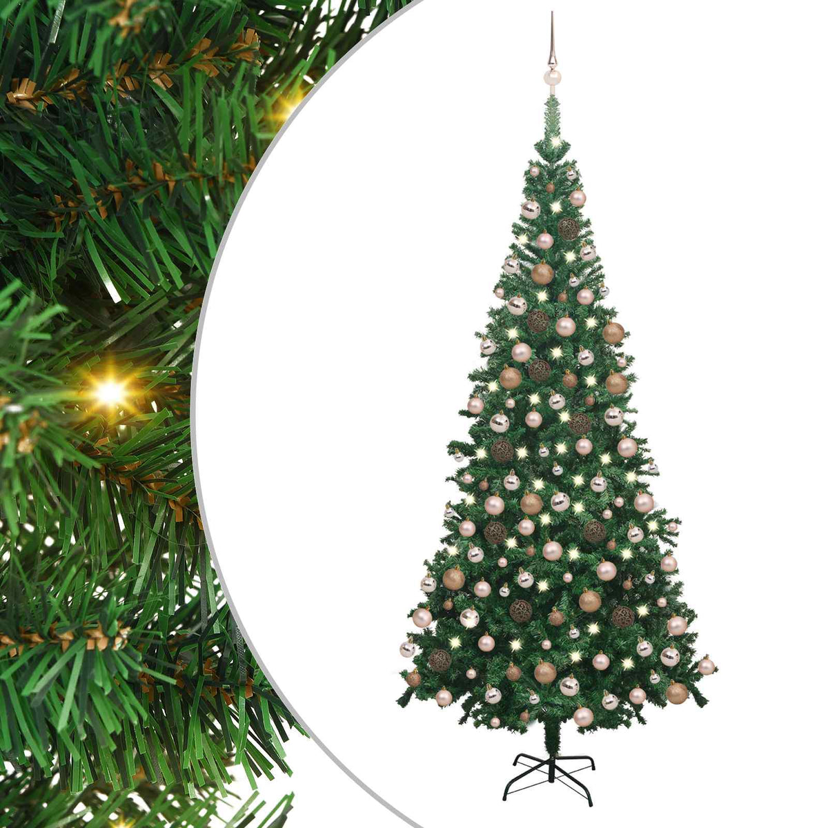 Artificial Pre-lit Christmas Tree with Ball Set L 240 cm Green
