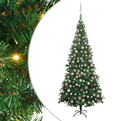 Artificial Pre-lit Christmas Tree with Ball Set L 240 cm Green