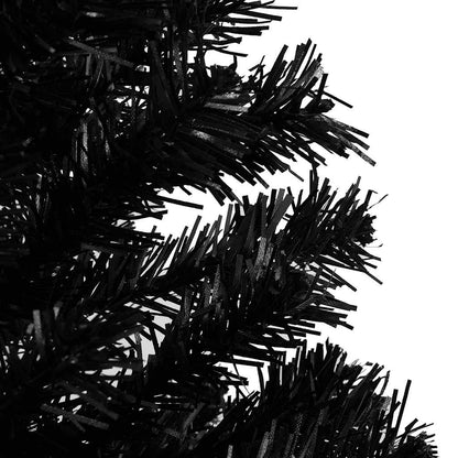 Artificial Pre-lit Christmas Tree with Ball Set Black 120 cm PVC