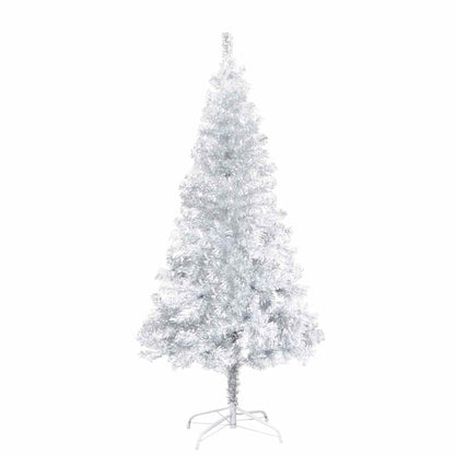Artificial Pre-lit Christmas Tree with Ball Set Silver 150 cm PET