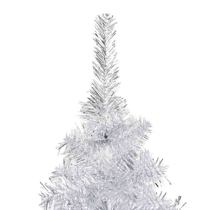 Artificial Pre-lit Christmas Tree with Ball Set Silver 150 cm PET