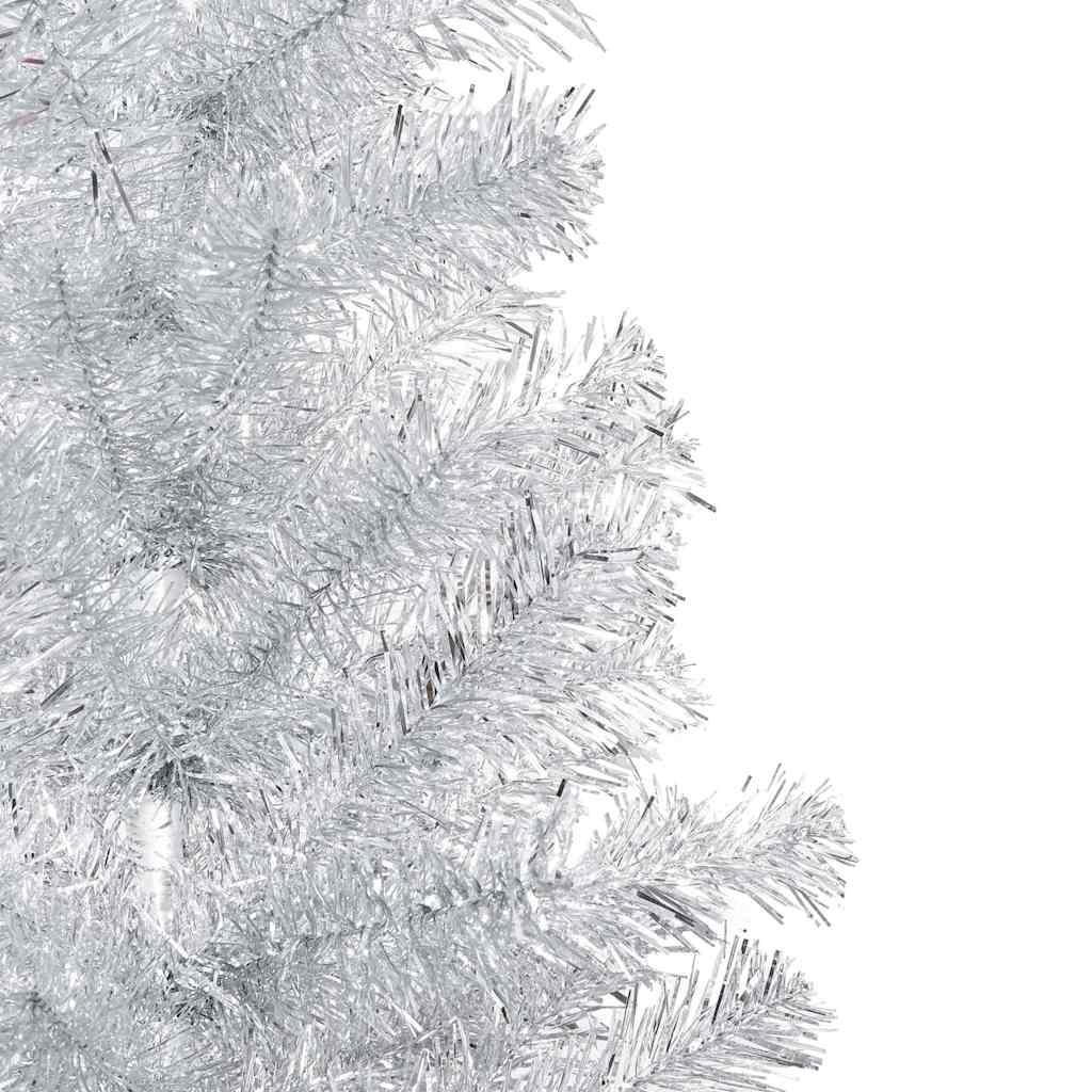 Artificial Pre-lit Christmas Tree with Ball Set Silver 150 cm PET