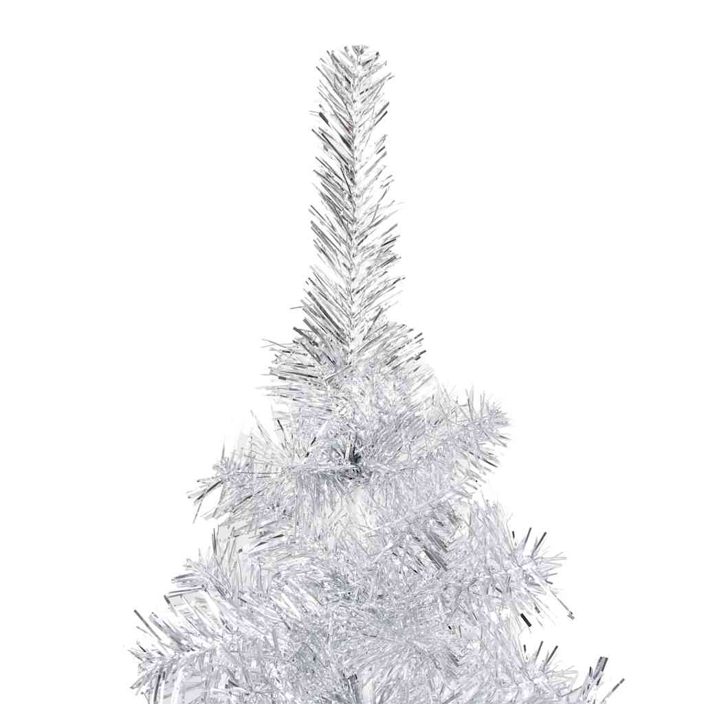 Artificial Pre-lit Christmas Tree with Ball Set Silver 210 cm PET