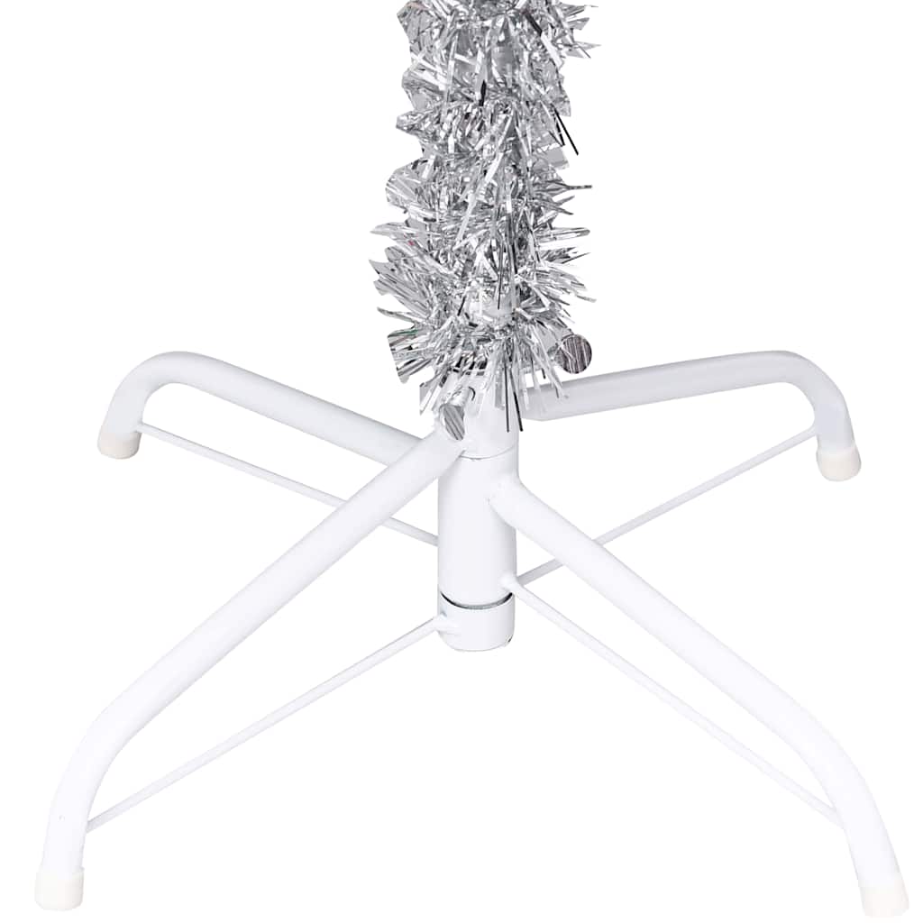 Artificial Pre-lit Christmas Tree with Ball Set Silver 210 cm PET