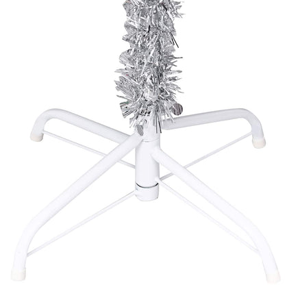 Artificial Pre-lit Christmas Tree with Ball Set Silver 210 cm PET