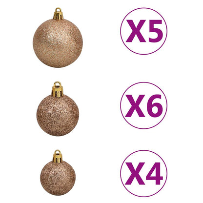 Artificial Christmas Tree with LEDs&Ball Set&Pine Cones 150 cm