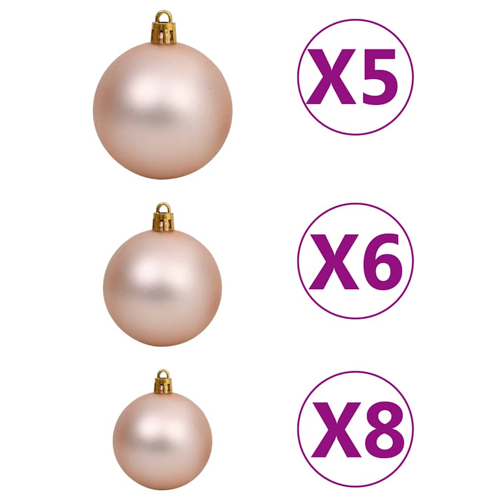 Artificial Christmas Tree with LEDs&Ball Set&Pine Cones 150 cm