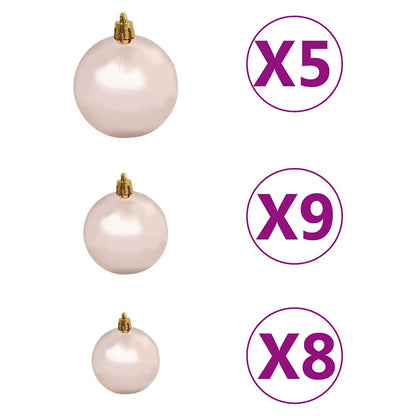 Artificial Christmas Tree with LEDs&Ball Set&Pine Cones 150 cm