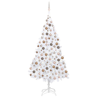 Artificial Pre-lit Christmas Tree with Ball Set White 240 cm
