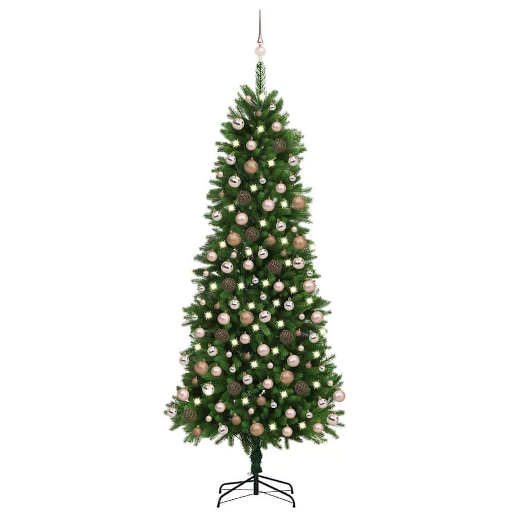 Artificial Pre-lit Christmas Tree with Ball Set 240 cm Green