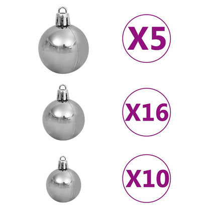 Artificial Pre-lit Christmas Tree with Ball Set 180cm 620 Branches
