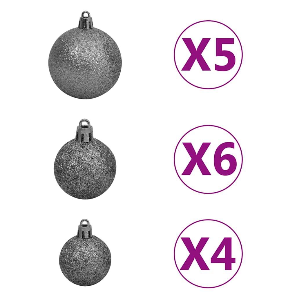 Artificial Pre-lit Christmas Tree with Ball Set Pinecones 180 cm