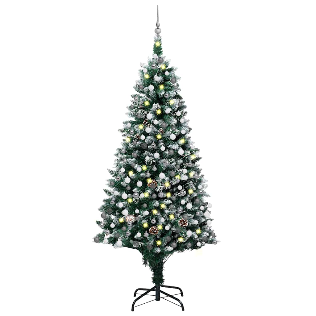 Artificial Christmas Tree with LEDs&Ball Set&Pine Cones 210 cm