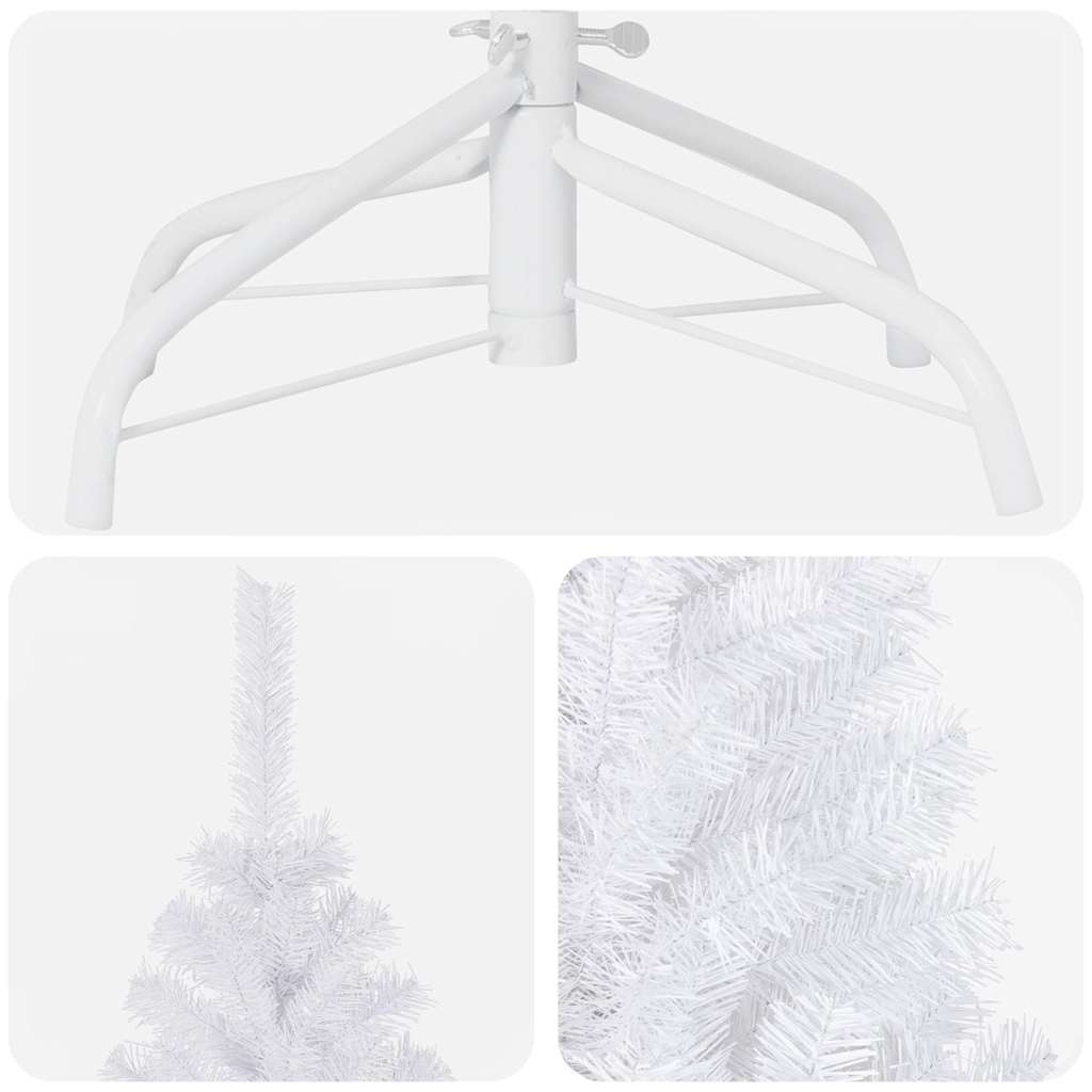 Artificial Pre-lit Christmas Tree with Ball Set White 180 cm PVC