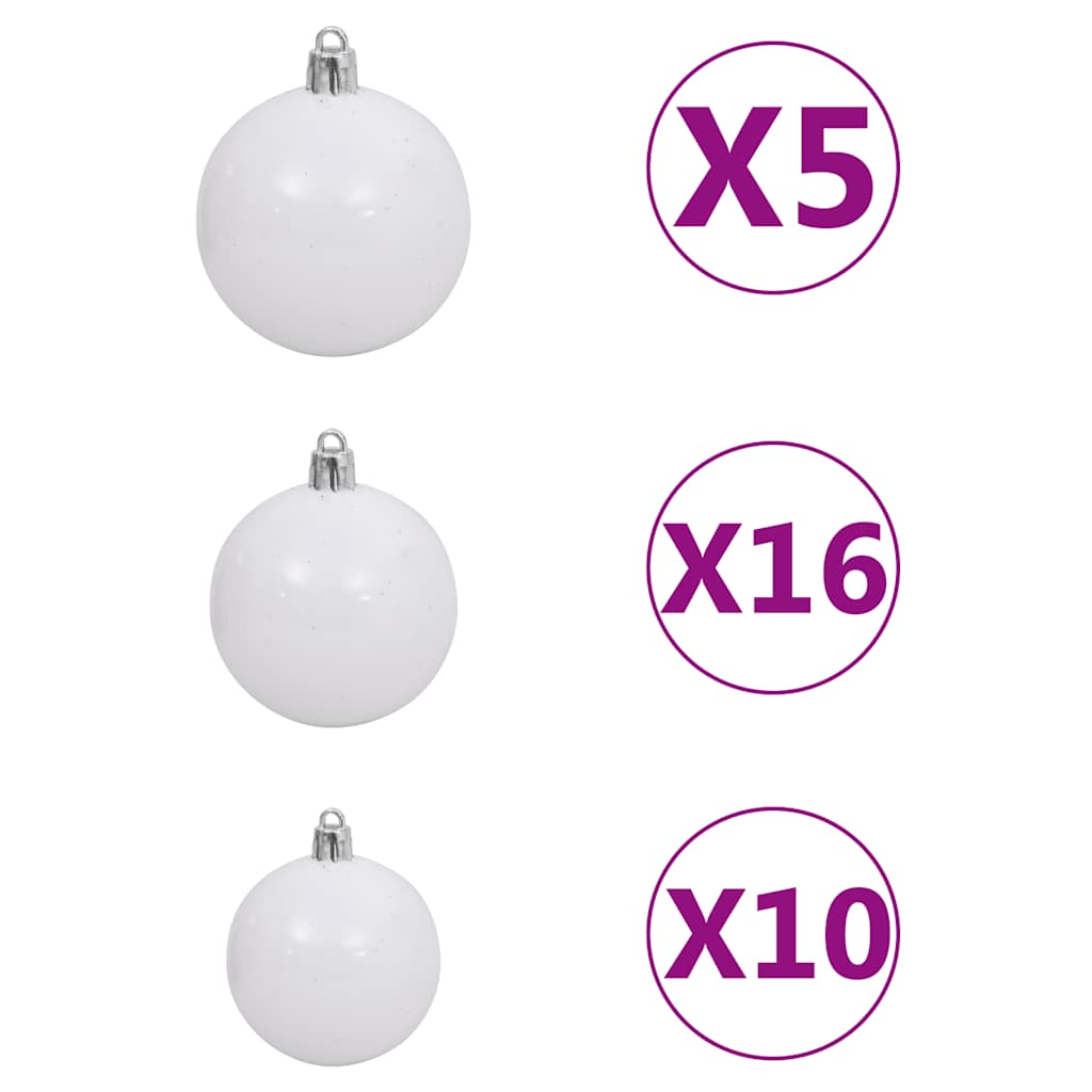 Artificial Pre-lit Christmas Tree with Ball Set White 180 cm PVC