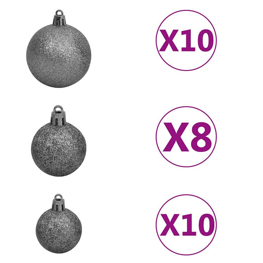 Artificial Pre-lit Christmas Tree with Ball Set White 180 cm PVC