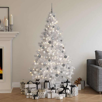 Artificial Pre-lit Christmas Tree with Ball Set White 180cm PVC