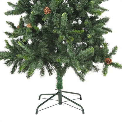 Artificial Pre-lit Christmas Tree with Pine Cones Green 180 cm