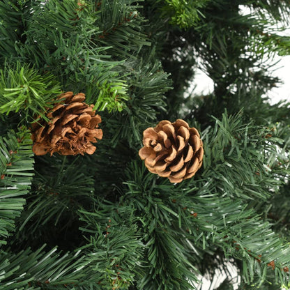 Artificial Pre-lit Christmas Tree with Pine Cones Green 180 cm