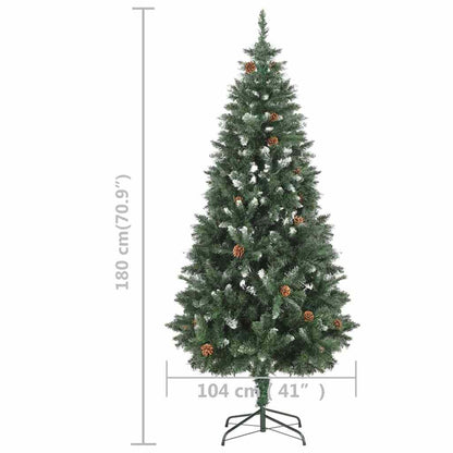 Artificial Pre-lit Christmas Tree with Pine Cones 180 cm