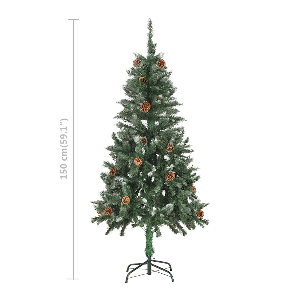 Artificial Pre-lit Christmas Tree with Ball Set&Pine Cones 150 cm