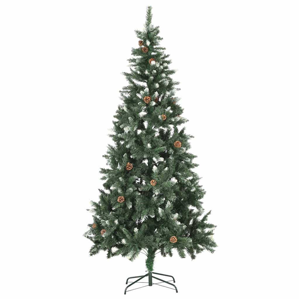 Artificial Pre-lit Christmas Tree with Ball Set&Pine Cones 210 cm