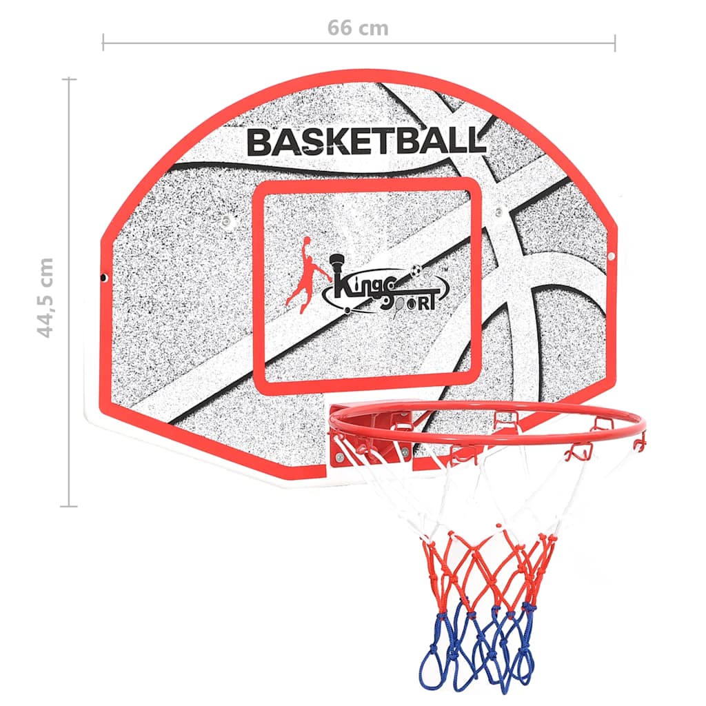 Five Piece Wall Mounted Basketball Backboard Set 66x44.5 cm
