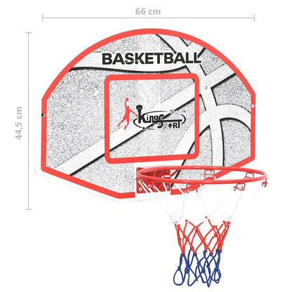 Five Piece Wall Mounted Basketball Backboard Set 66x44.5 cm