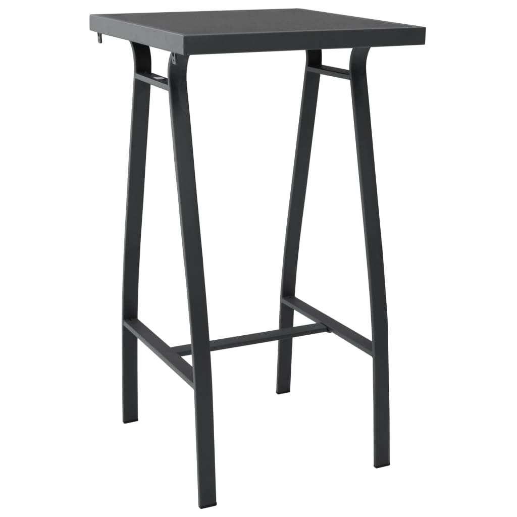 Garden Bar Set | Black and dark grey | Tempered glass, steel, textilene