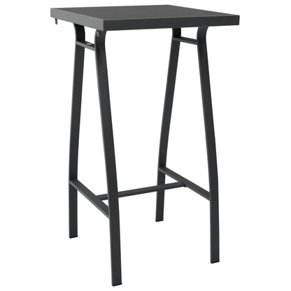 Garden Bar Set | Black and dark grey | Tempered glass, steel, textilene