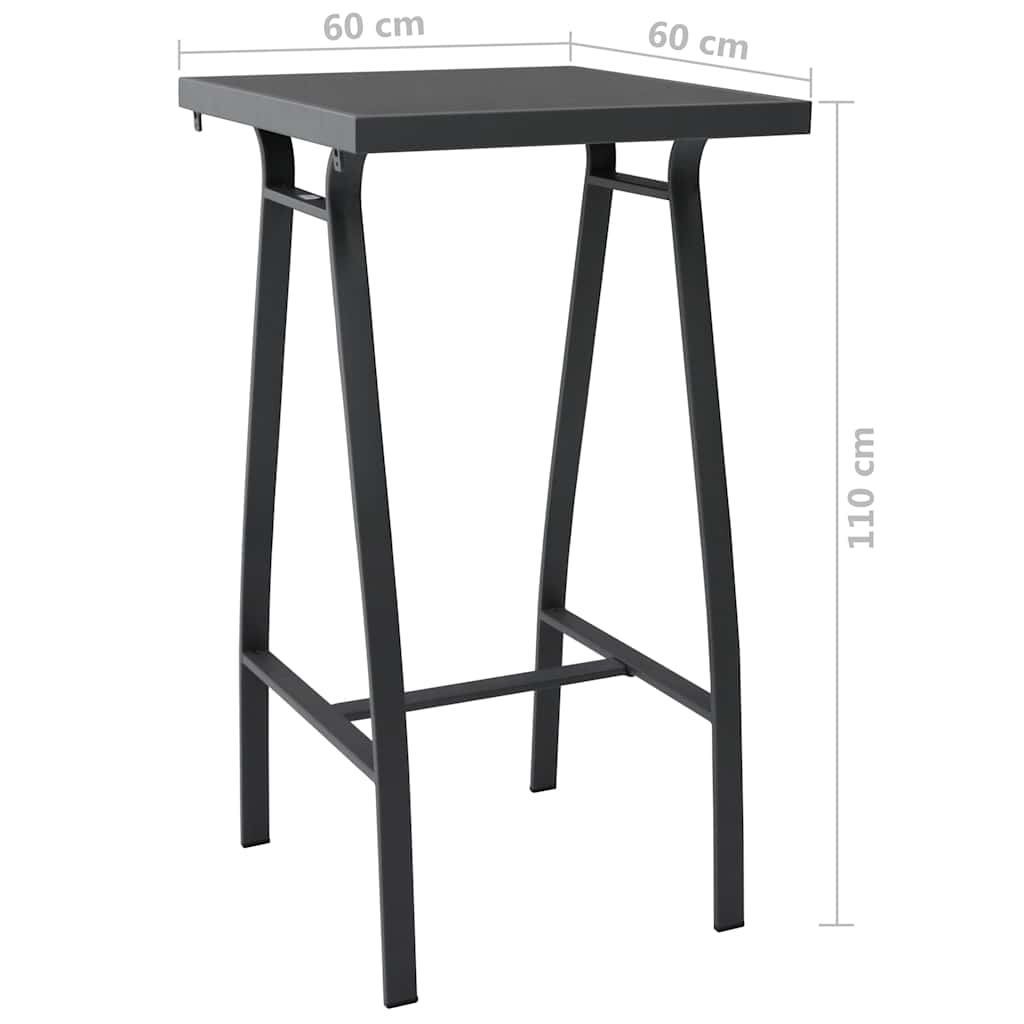 3073574 vidaXL 5 Piece Garden Bar Set Black (48120+48117)