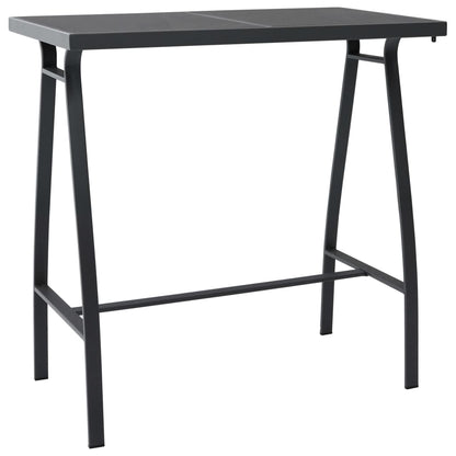 Garden Bar Set | Black and Dark Grey | Tempered glass, Steel, Textilene