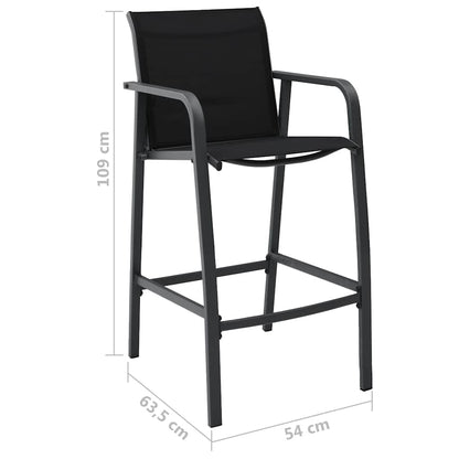 3073576 vidaXL 5 Piece Garden Bar Set Black (48121+48117)