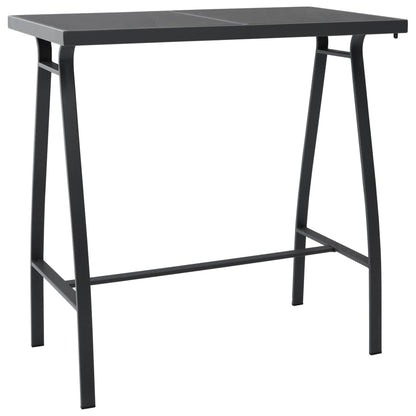Garden Bar Set | Black and dark grey | Tempered glass, steel, textilene