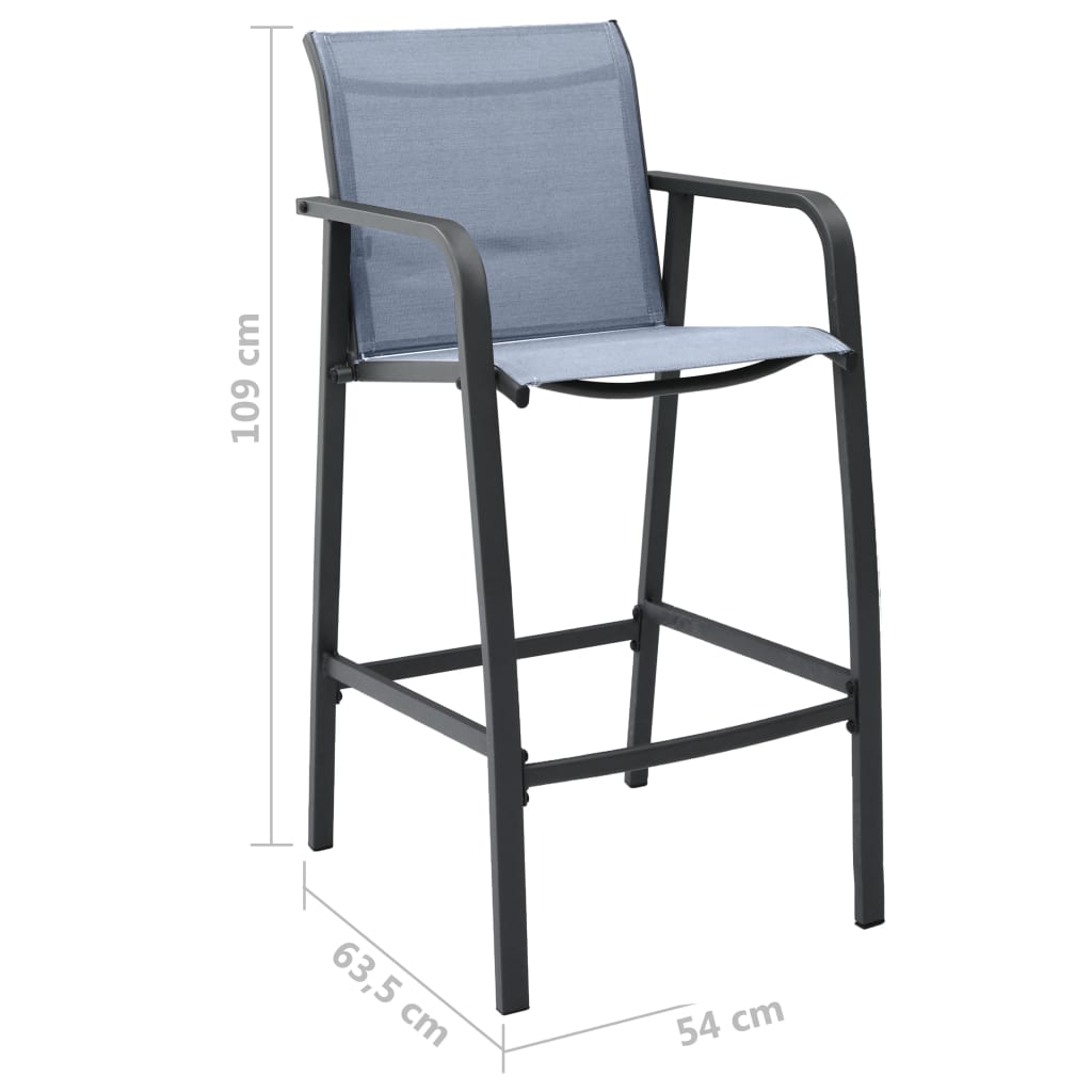 Garden Bar Set | Black | Tempered glass, steel, textilene | Large